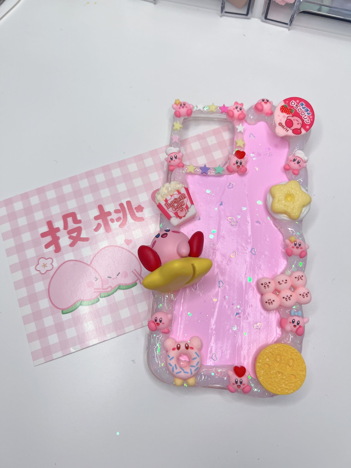 Kirbylover Whipped cream phone cases, cute phone case, diycases, custom made case, Kirby Phone Case, iPhone decoden phone case,Kawaii Anime custom gift