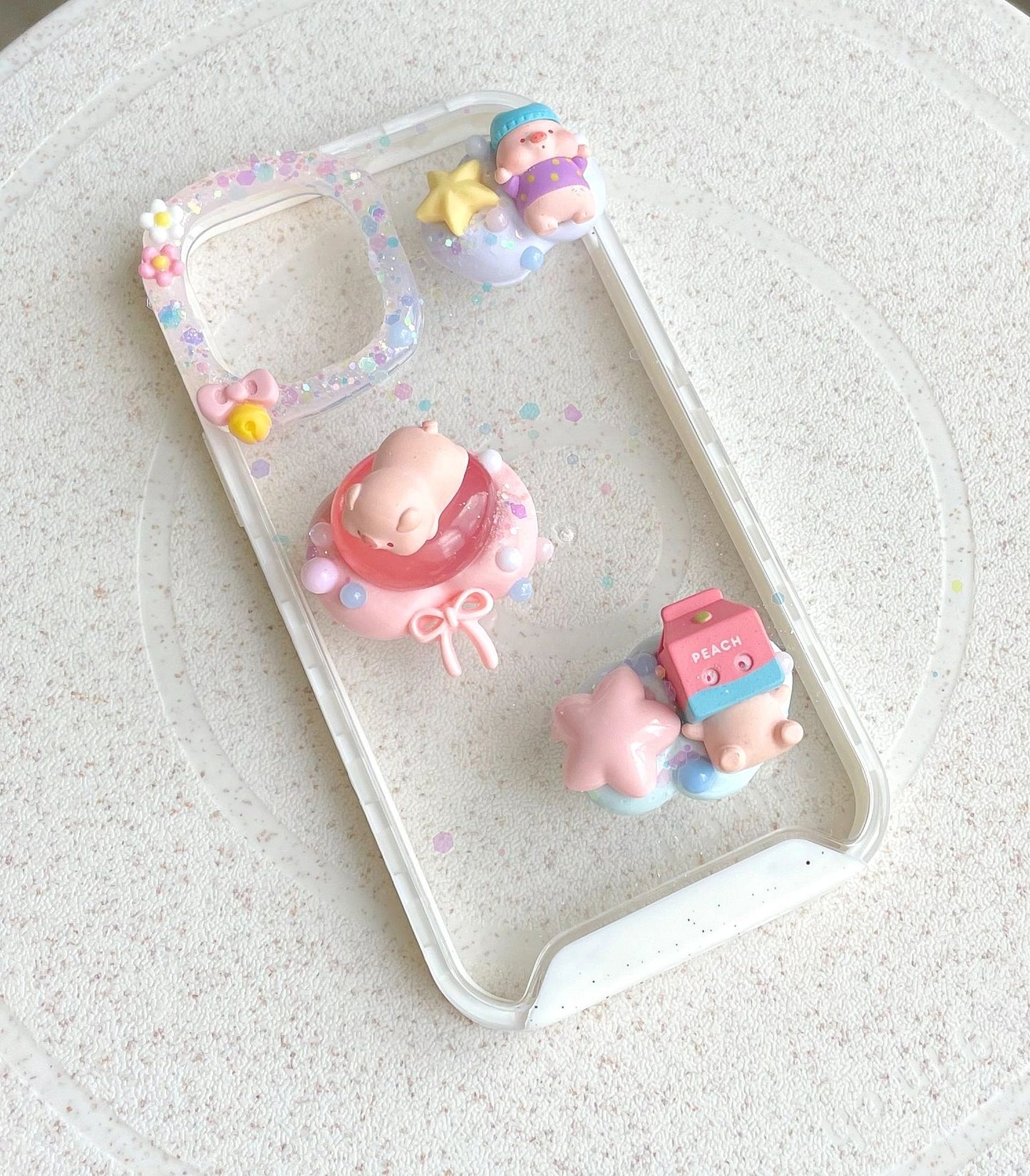 Mini Piggy Custom Decoden phone case, whipped cream phone case, cute decor DIY cases, custommade gifts, phone accessories