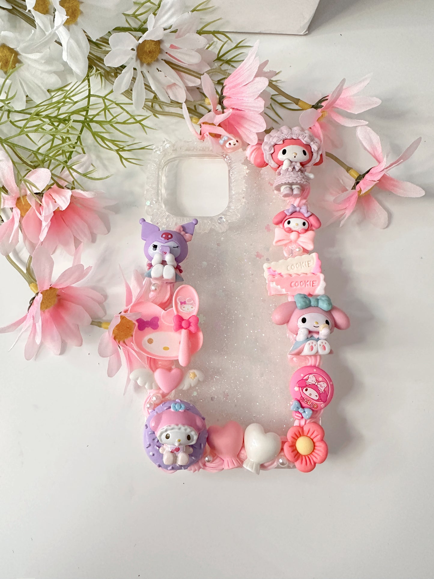 Sanrio MyMelody Kuromi Custom Decoden phone case, whipped cream phone case, DIY cases, 3D Anime phone case, Melody phone case