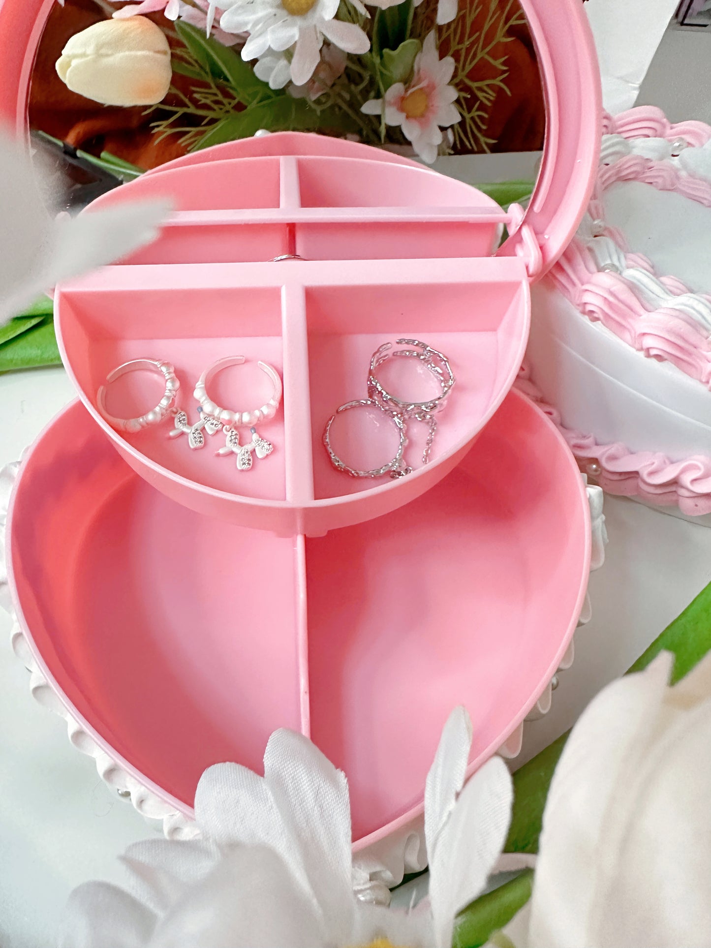 Fake cake jewelry box, Custom Decoden jewelry organizer, Kawaii decoden jewelry heart box, decoden storage box, cake box, room decor