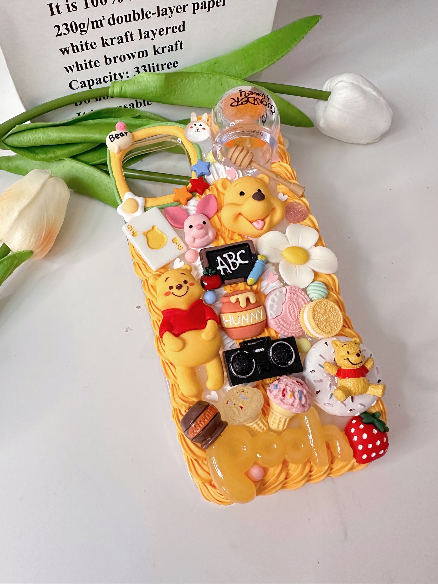 Winnie the Pooh Custom Decoden phone case, whipped cream phone case, Disney decor, Pooh Pooh Bear, Mickey mouse, DIY cases, custommade,disney gifts