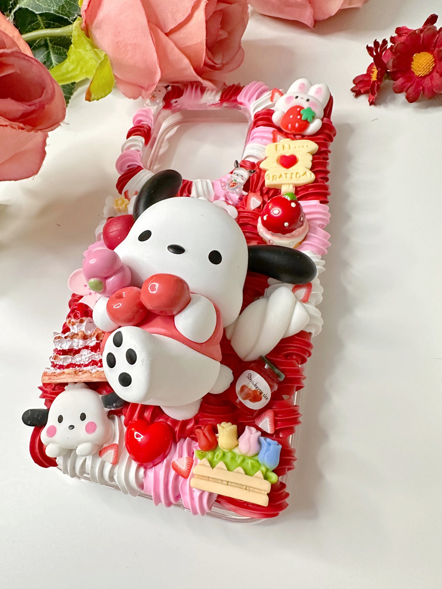 Pochacco Cute dog Custom Decoden phone case, whipped cream phone case, cute custom phone case