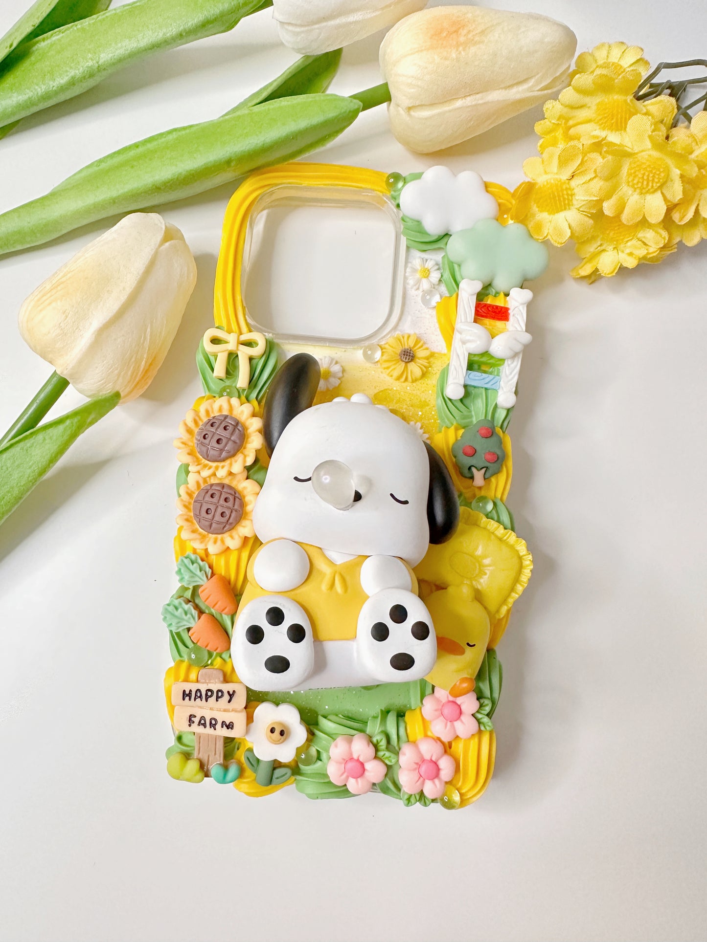 Pochacco Cute dog Custom Decoden phone case, whipped cream phone case, cute custom phone case