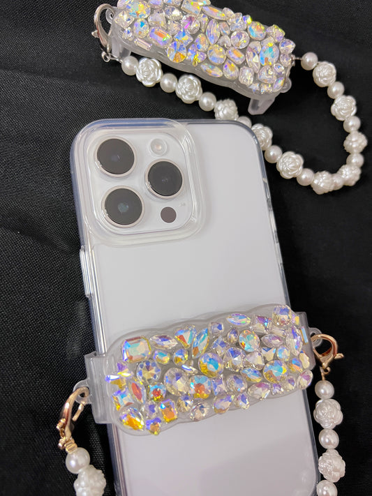 Diamond Whipped cream phone clip holder,Phone Holder with Chain,Futuristic Phone Accessories,fit all regular-sized phone Active