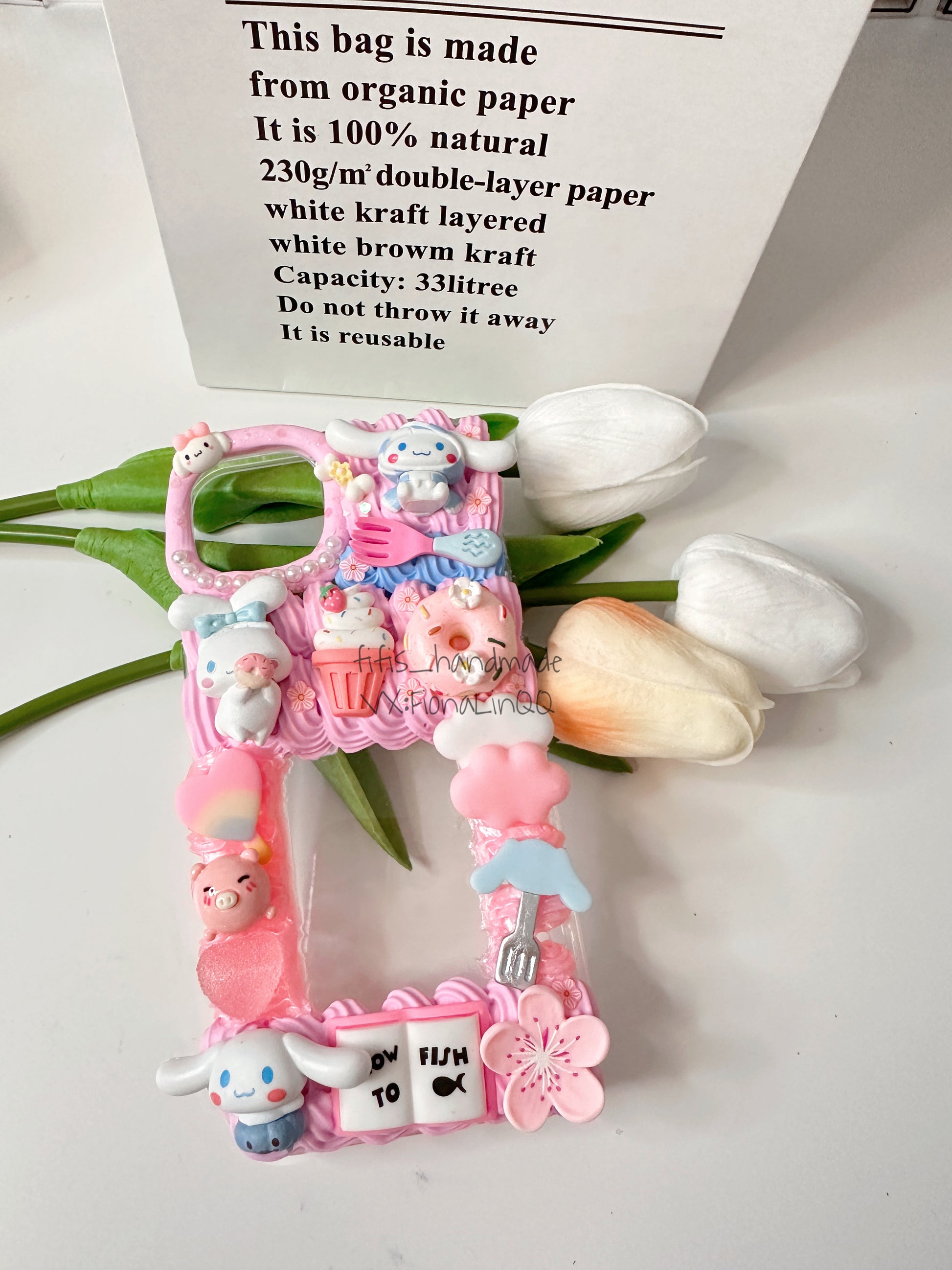 Decoden Phone Case DIY Kit Bunny Rabbit Bow Cookies Cream Charm DIY Kits  Gift