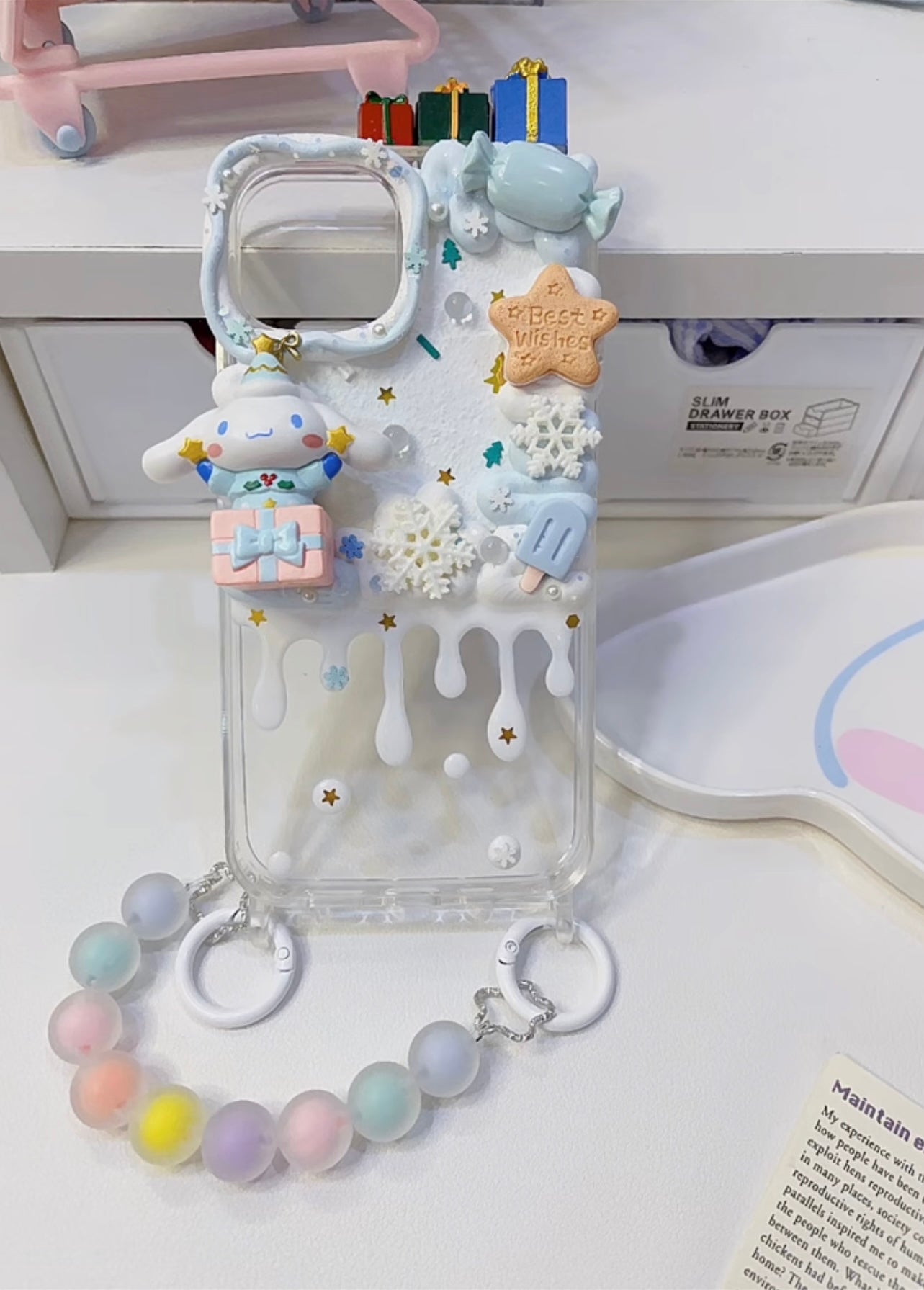 Melody  Sanrio DIY Decoden Handmade Custom Cream Phone Case for