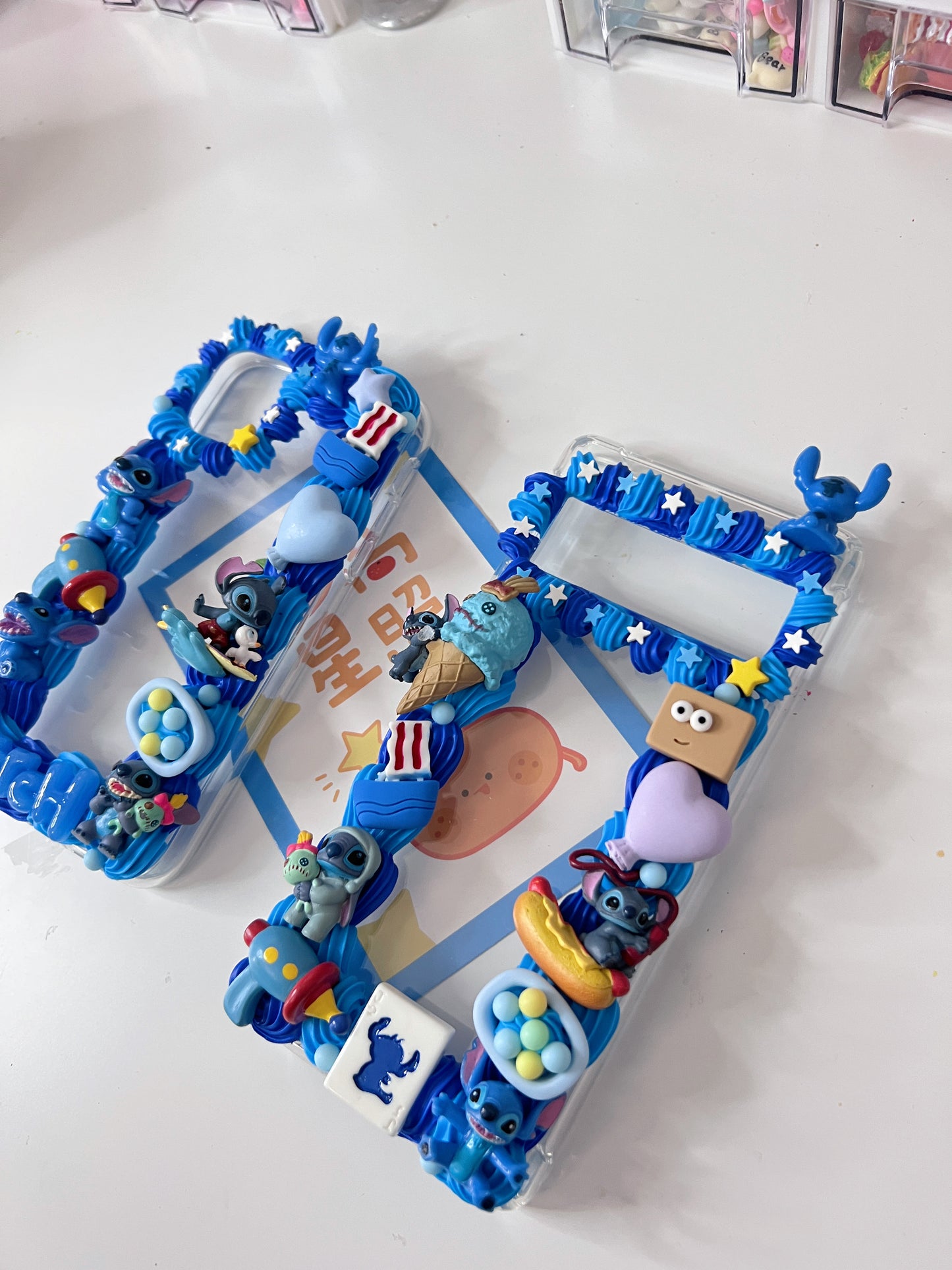 Stitch Custom Decoden phone case, whipped cream phone case, DIY Disney case, cute cartoon