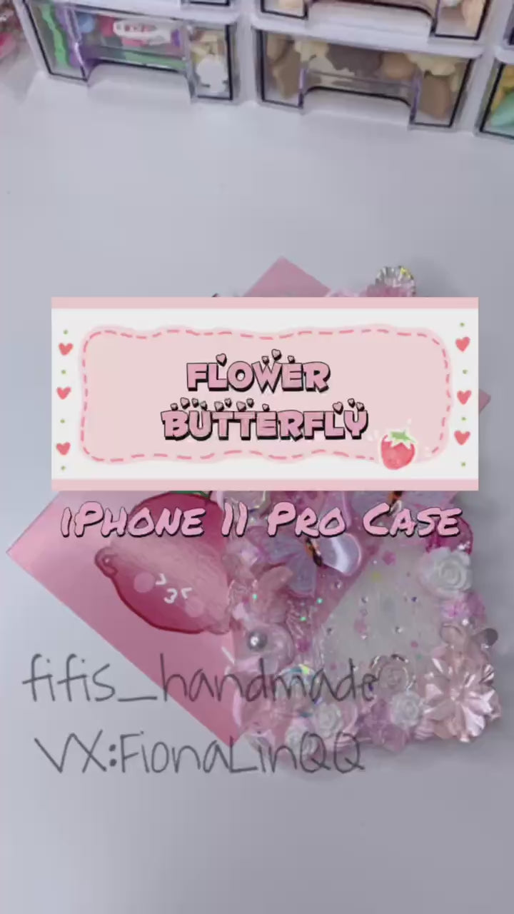 Butterfly Custom Decoden phone case, whipped cream phone case, golden –  fifis_handmade