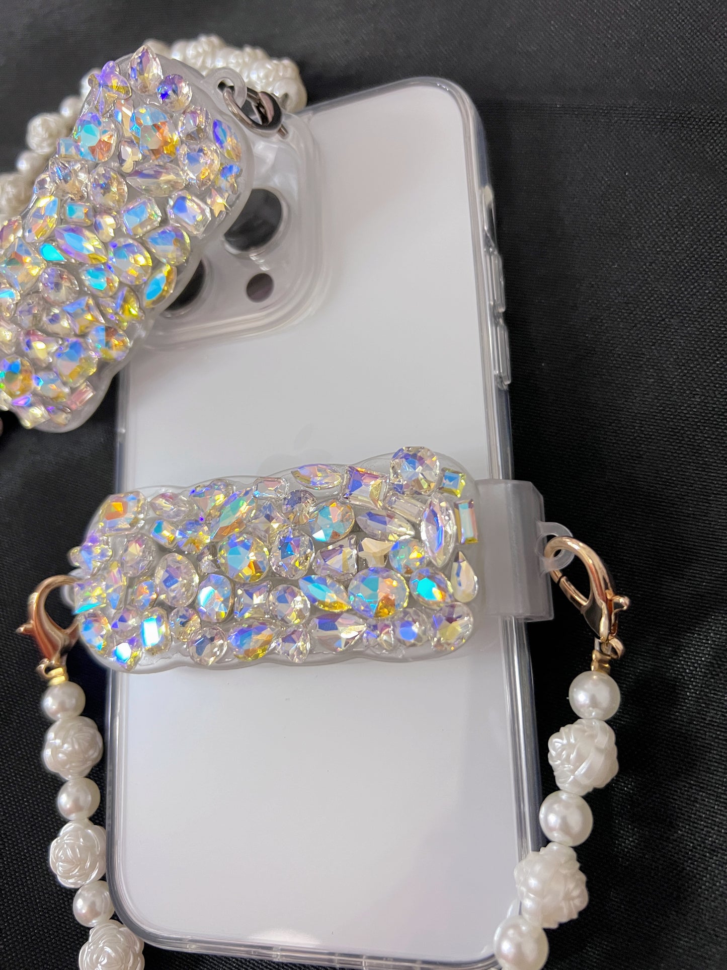Diamond Whipped cream phone clip holder,Phone Holder with Chain,Futuristic Phone Accessories,fit all regular-sized phone Active