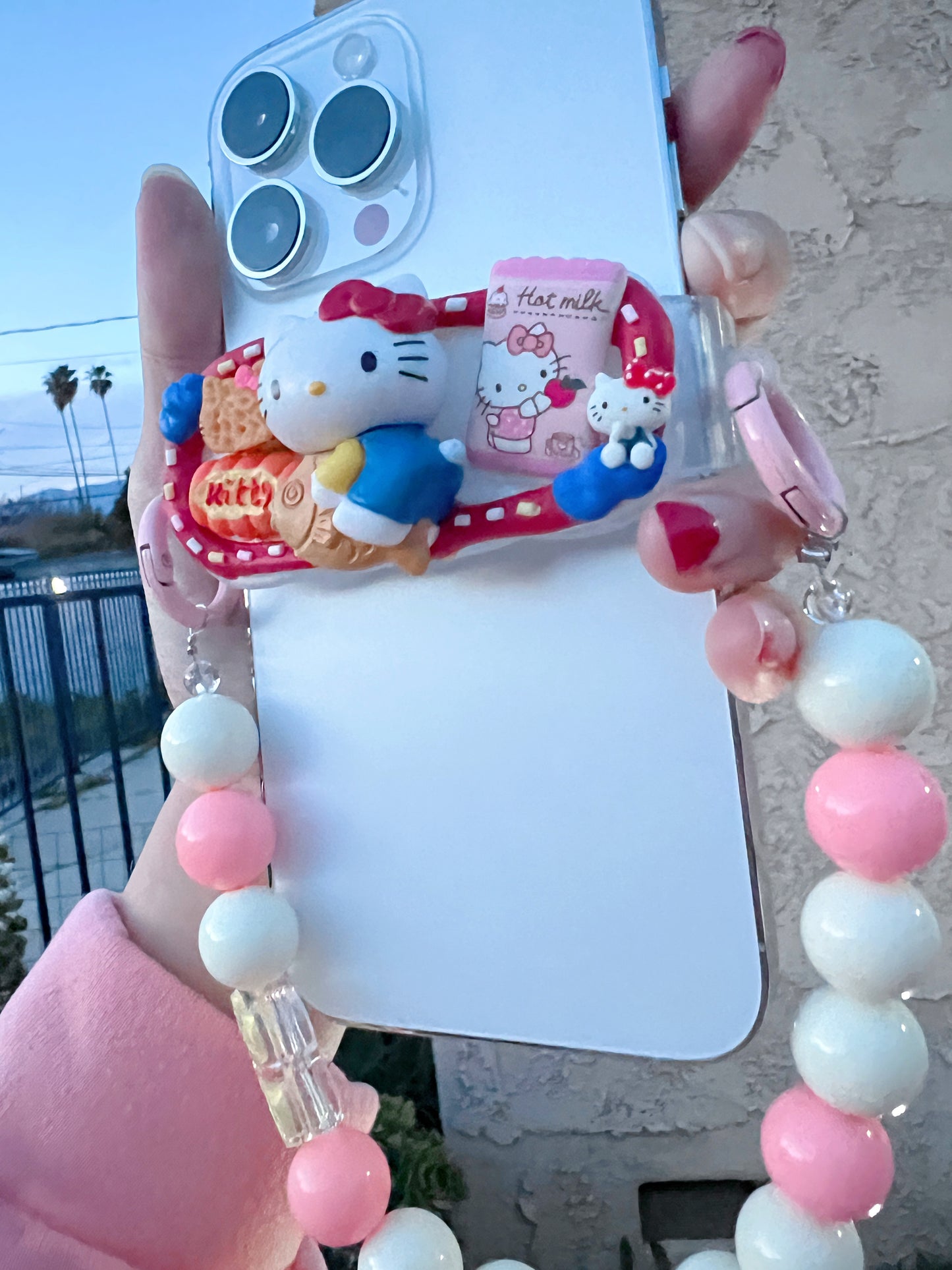 HelloKitty Whipped cream phone clip holder,cute phone case,diycases,custommade phone holder,3D Anime Phone Case,Kawaii Whip Cream Case,back phone holder